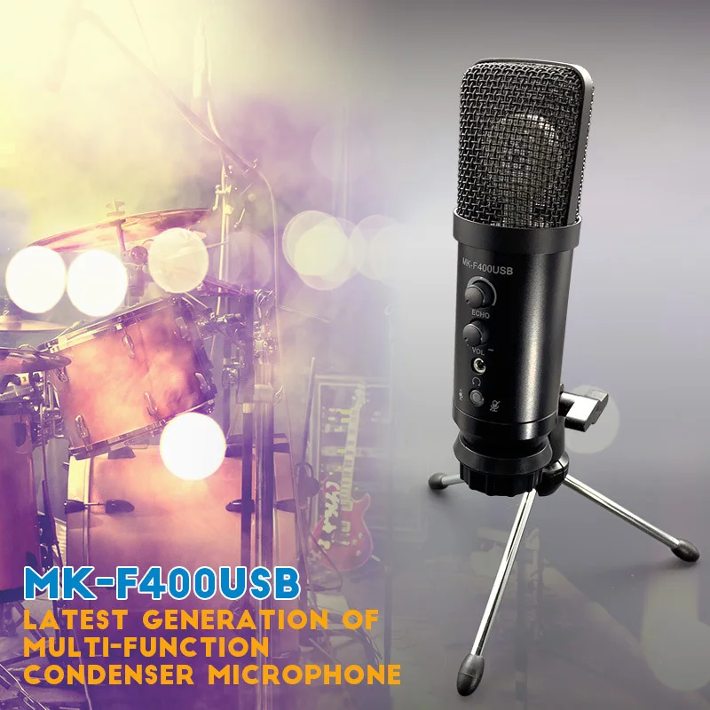 New MK-F400 USB Microphone Set Adjustable Volume