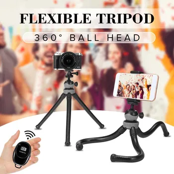

Octopus Flexible Tripod for Youtube Living Desktop Tripod Removable Ball Head Selfie Sticker Wireless bluetooth Tripod Stand