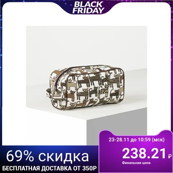 

Travel cosmetic bag, zipped compartment, white / black