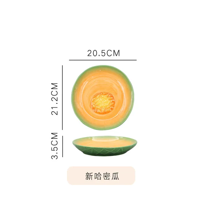 Creative Fruit Dish Ceramic Fruit Salad Dish Creative Lovely Family Dish Dish Snack Dish Dinner Plate Sets  Diner Plate Yellow