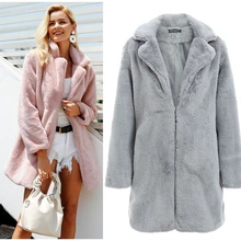 201909 меховое кожаное теплое Свободное пальто женское пальто Черная плюшевая куртка пальто из искусственного меха размера плюс шуба из искусственного меха Teddybear куртка