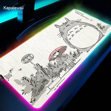 Cute Pink 900x400mm Large RGB Gaming Mouse Pad XXL Computer Gamer Keyboard LED Mouse Mat Cartoon Totoro Mousepad for PC Desk Pad