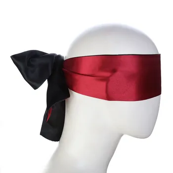 Role Play Sex Blindfold Toys of Silk Satin Tie Eye Mask for Women Men Bdsm Handcuffs Wrist Bondage Adult Games Party Nightlife 2