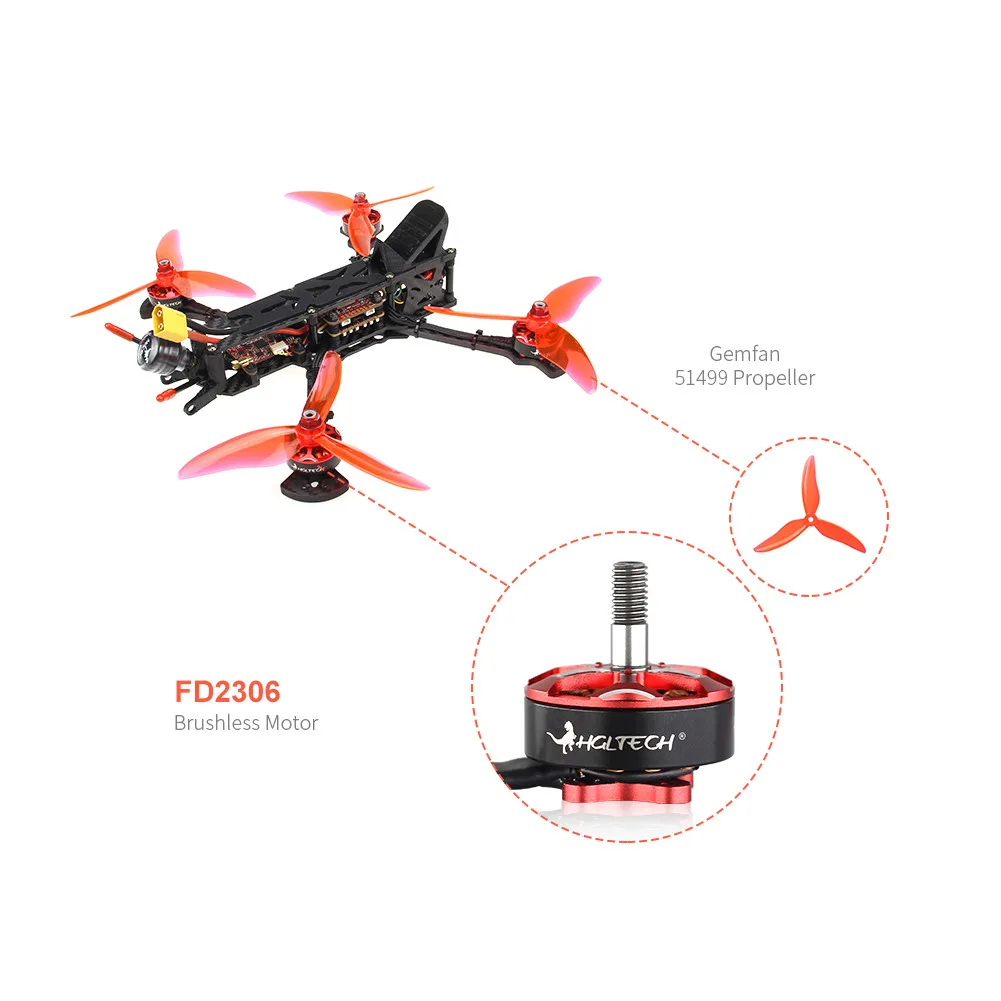 HGLRC Sector5 V2 небольшой гоночный Дрон с видом от первого лица F7 Fc 60A 4in1 ESC 2306 двигатель 6S# g5