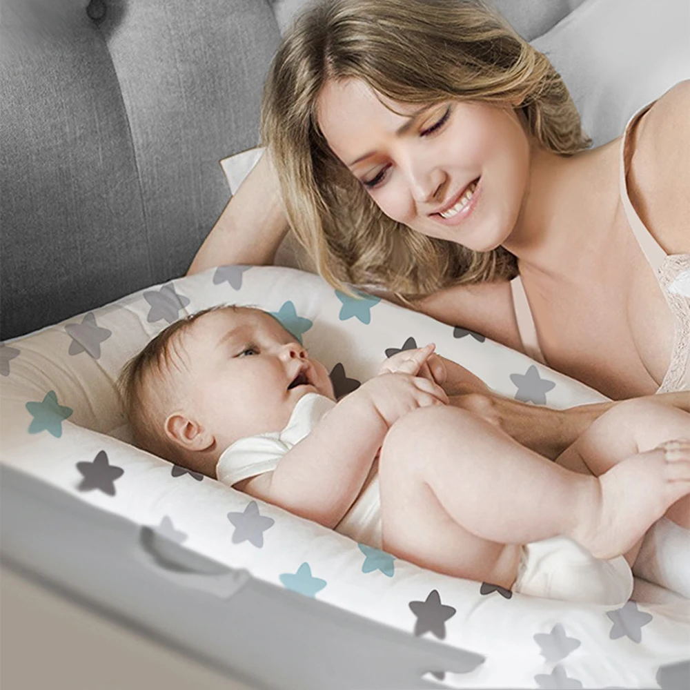 Oeak Baby Nest Bed Portable Crib Travel Bed Infant Toddler Cotton Cradle For Newborn Baby Bassinet Bumper Boy Girl Baby Beds