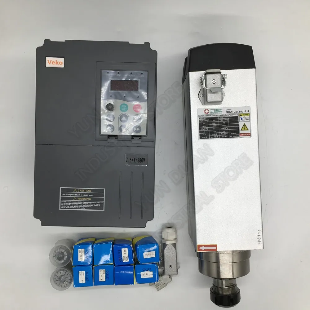 380V 3PH 7.5KW 10hp 18000RPM ER32 квадратный AC шпиндель мотор вентилятор с воздушным