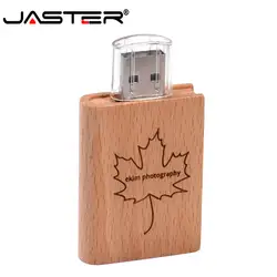 JASTER Пользовательский логотип деревянная флеш-карта usb 2,0 usb флеш-накопитель Флешка 4 ГБ 8 ГБ 16 ГБ 32 ГБ U диск свадебный подарок бизнес