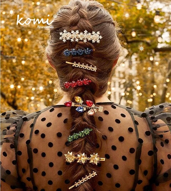 Коми Стразы заколки для волос с кристаллами для женщин Бохо ручной работы лист цветок заколки для волос для женщин массивные аксессуары для волос K0669