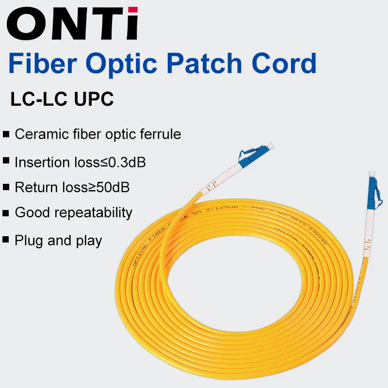ONTi 10 шт. LC UPC to Simplex 2 0 мм 3 ПВХ одномодовый волоконный патч-кабель Соединительный