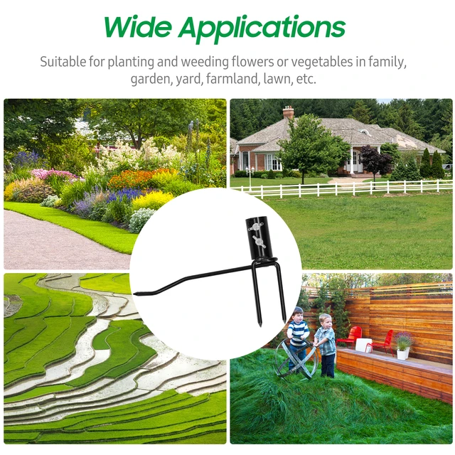 Álló Gyomnövény Szerszám Fogantyú Nélkül Kézi Hordozó Hordozható Fű Gyom Eltávolító Átültetési Kerti Gyep - Image 4