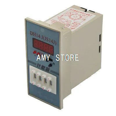 

AC 220V 11 Pin 1NO 1NC Counter Programmable Counter Relay 1-9999(x1/ x10/x100) DH14J Digital Display 5A Resistive Load 50/60Hz