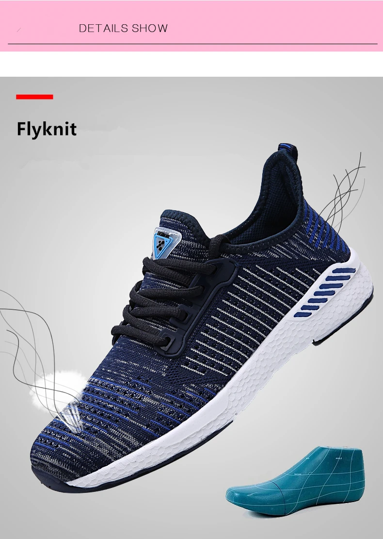 HUCDML/ г. Новая мужская обувь 9 цветов Flyknit мужская повседневная обувь легкая дышащая кроссовки пара прогулочных теннисов feminino Размер 36-48