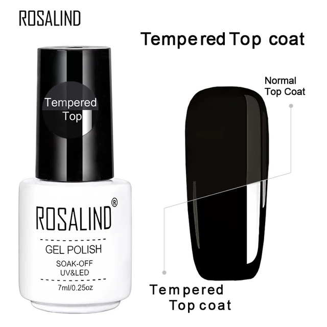 ROSALIND Primer Top Base Coat 7ML Gel Nail Polish For Manicure Long Lasting Nail Art Salon Gel Varnish UV LED Color Gel Polish RCTTOP