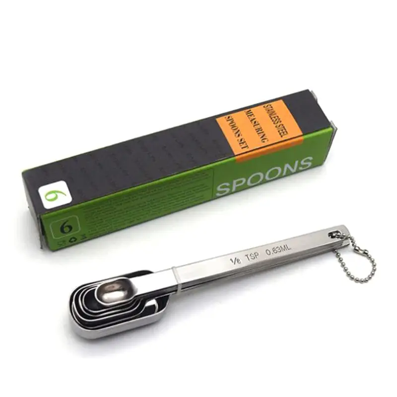 Пружинные поварские сверхпрочные металлические мерные ложки из нержавеющей