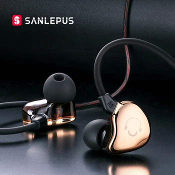 

SANLEPUS High Quality Wired Earphone Metal HiFi Stereo Headphones Extra Bass Headset Earbuds With Mic For Android xiaomi sony