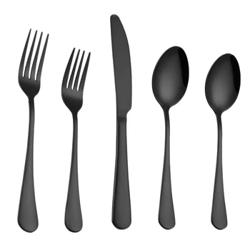 

20 PCS Black Silverware Set, Stainless Steel Flatware Cutlery Set Include Knives/Forks/Spoons, Dishwasher Safe