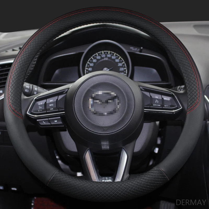 DERMAY спортивный чехол рулевого колеса автомобиля из искусственной кожи для Mazda 6 Gh