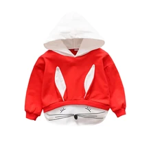 Г. Осенняя детская одежда новые толстовки с капюшоном для маленьких девочек и мальчиков Топ с милым кроликом из мультфильма, корейский Детский свитер с длинными рукавами для малышей