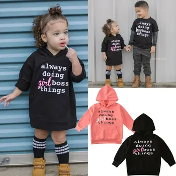 

Imcute 1-6Y Kids Baby Boy Girl Long Sleeve Back Letter Print Hooded Tops Sweatshirt Hoodies Tops Autumn Winter Clothes Tracksuit