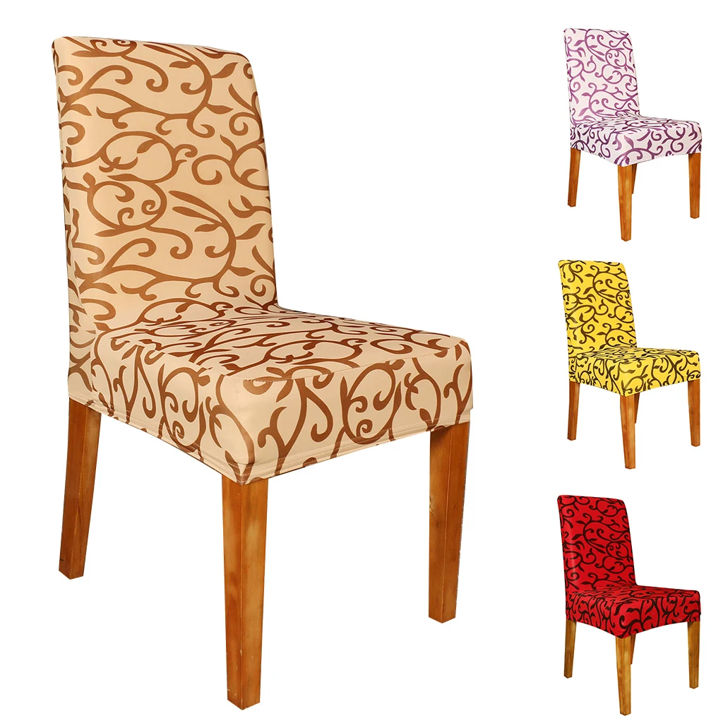 Vines Print Stretch Spandex Chair Cover Elastic Universal Seat Cover Home Decor Wedding Banquet Dining Room Drop Shipping D30