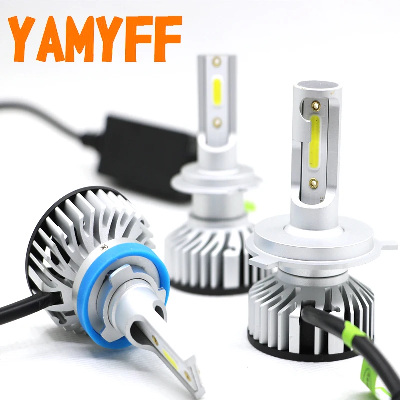 Мини автомобилей головной светильник H4 H7 светодиодный лампы H11 H8 H9 H1 H3 9005 9006 фары