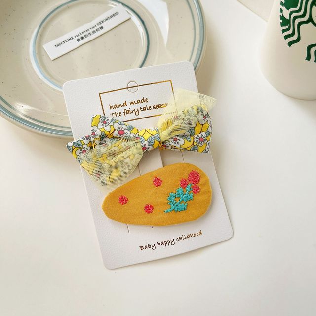 Pcs/Set Children Cute Sweet Water Droplets Floral Bow Ornament Hair Clips Girls Lovely Alloy Hairpins Kids Hair Accessories