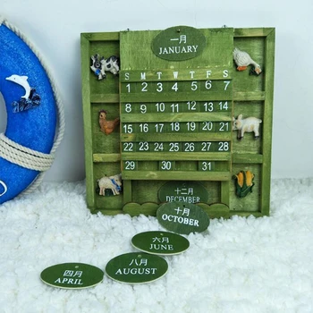 

Retro Rustic Bilingual Desktop/Wall Calendar Mediterranean Creative 2020 Wooden Manual Calendar Office Home Decoration Crafts