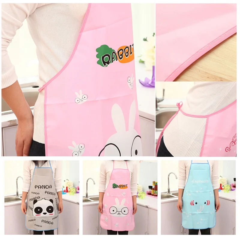 PVC Transparent Cartoon Apron Adult Bibs Home Cooking Baking Restaurant Kichen Aprons For Women Men Cleaning Aprons kids apron