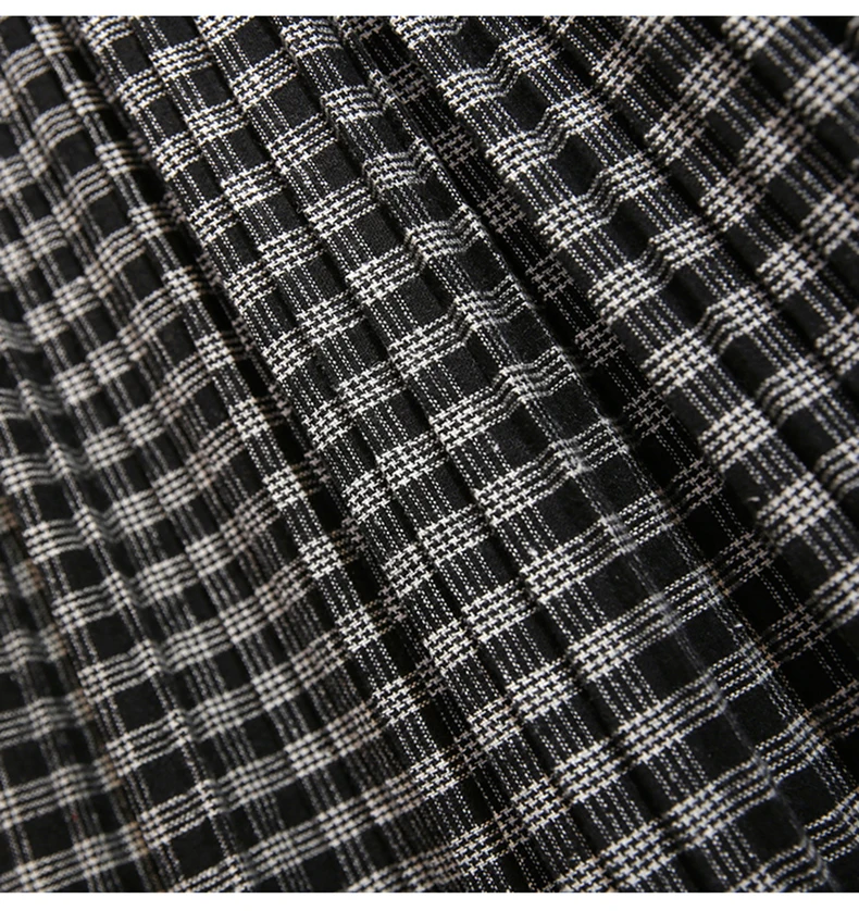 Plus Size 3XL Autumn Winter Women Wool Skirts Plaid Mid Skirts 2019 Casual Loose Ladies Office Skirts Elastic Waist Sashes (2)