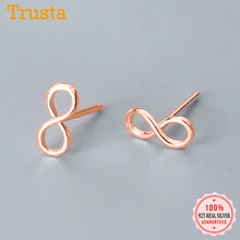 Trustdavis Подлинная Мода 925 пробы серебро сладкий Восемь слов бесконечные серьги гвоздики для женщин Свадебные украшения подарок DS2432