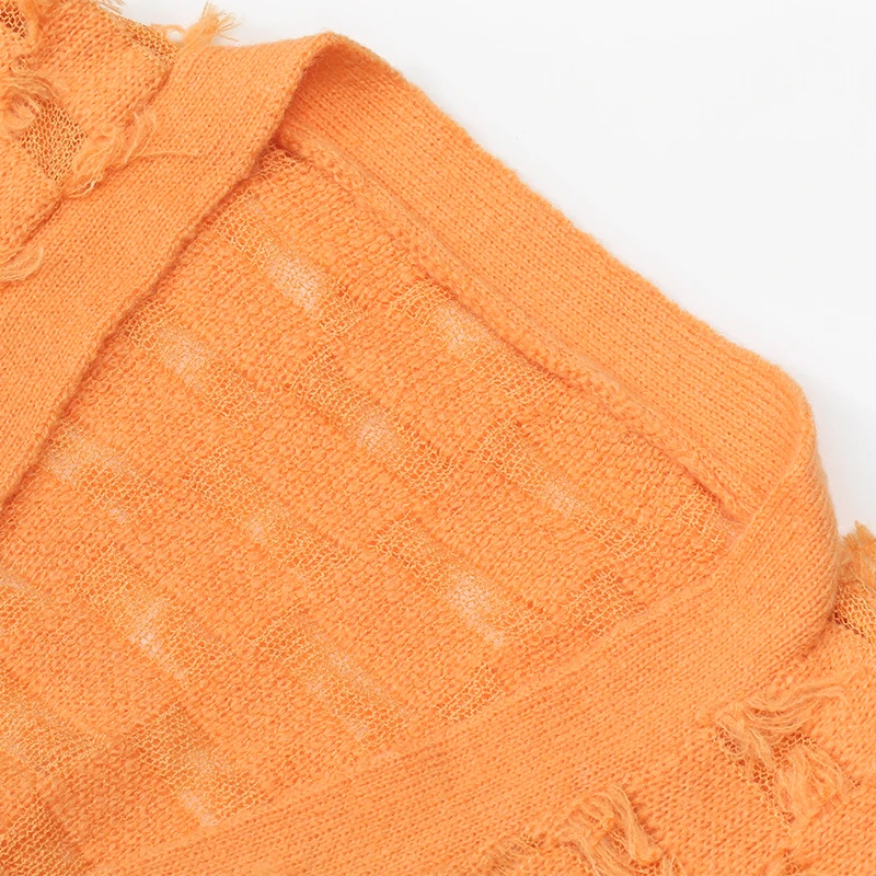 ELFSACK, Повседневный Кардиган с вырезами и бахромой, женский свитер, стильные женские свитера с рукавом Бишоп