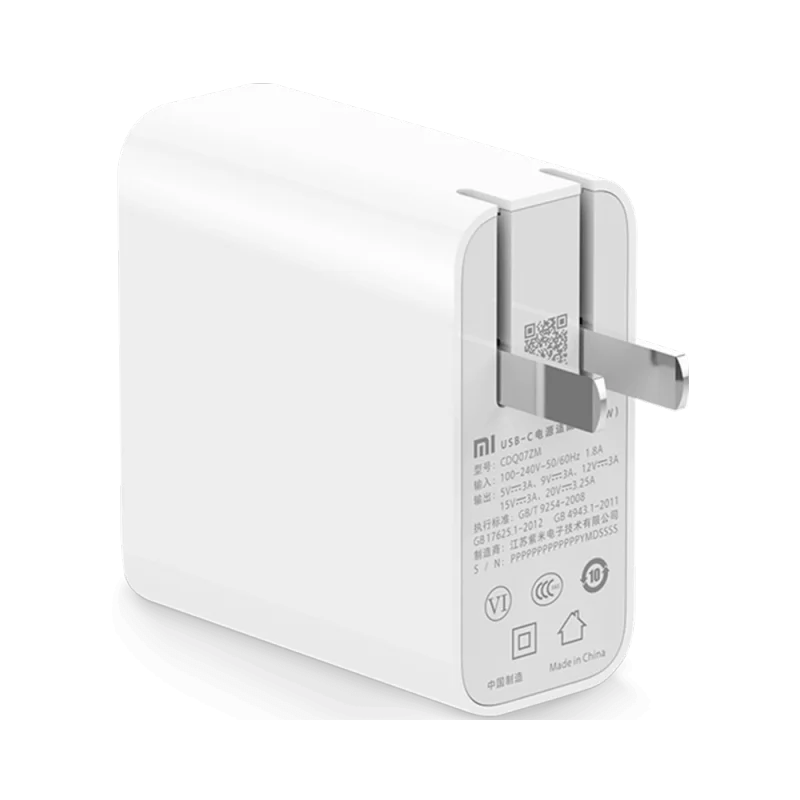 MI Mijia 5 Вт USB-C зарядное устройство QC 3,0 USB штекер Тип C кабель адаптер 3A быстрое зарядное устройство складная Быстрая зарядка type-C порт адаптер питания - Цвет: White CN Plg