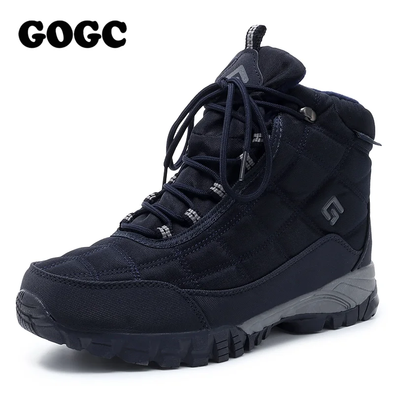 Winter Shoes Snow-Boots GOGC Warm Nylon for Men with Fur Mens G9909