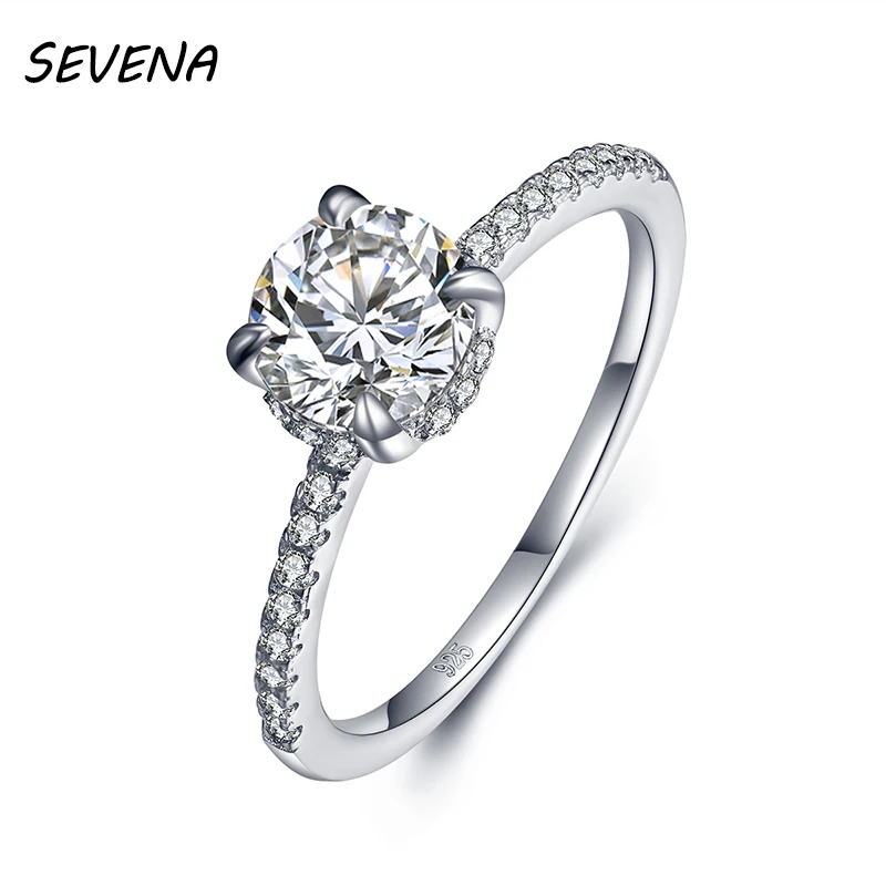 Женское кольцо SEVENA обручальное из стерлингового серебра 925 пробы с круглой