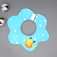 Baby Bibs Waterproof Cotton Cartoon Baby Burp Cloths Lovely Flower Style Child Bibs Rotating double Snap Fashion Pattern New - Цвет: Pikachu