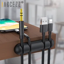 ACCEZZ USB Кабельный органайзер силиконовый зажим телефонный кабель Линия Настольный Органайзер держатель управление наушники мышь шнур провода моталки