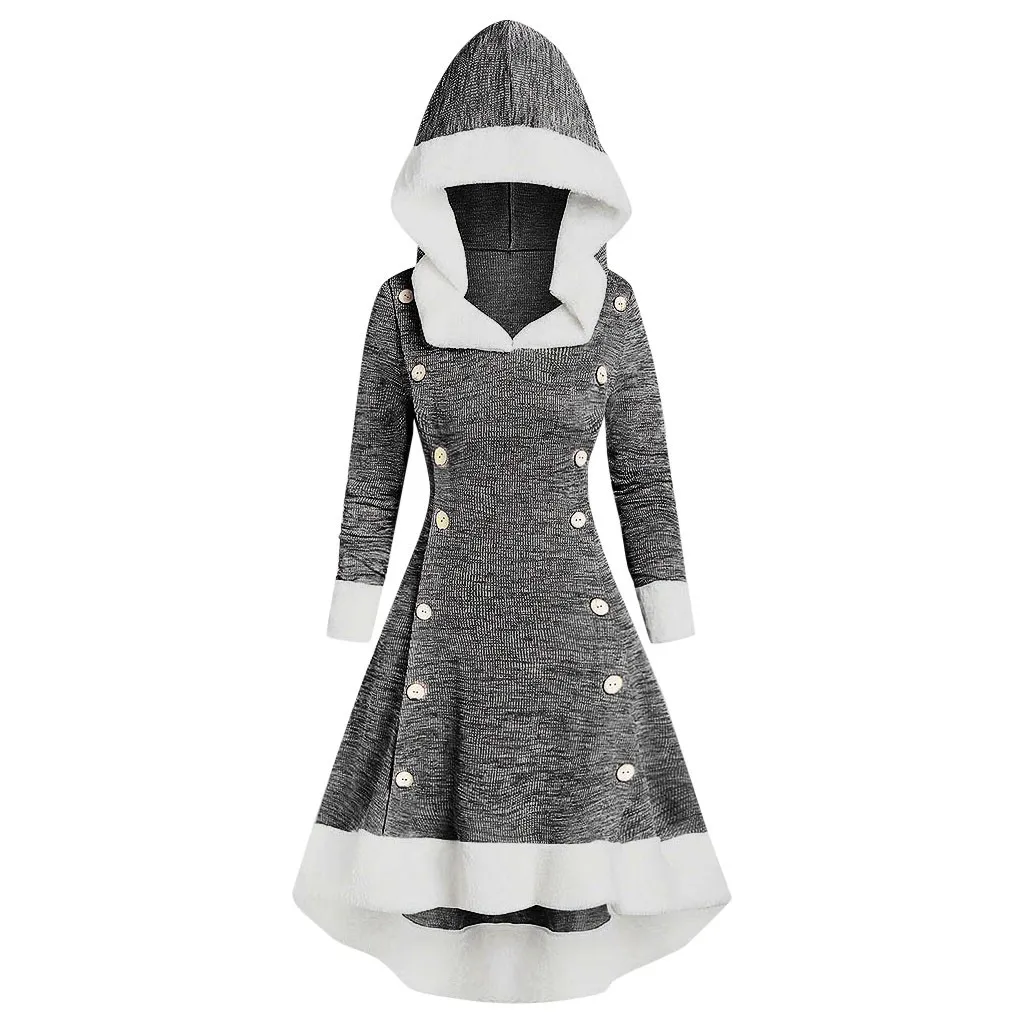 Robe hiver femme, женское платье с длинным рукавом, винтажное, на бретельках, на пуговицах, высокая низкая, миди, зимнее платье, vestidos ropa mujer