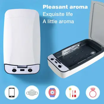 

UV Cell Phone Sanitizer Box Cleaner Portable Multifunctional Aromatherapy Function Disinfector for Toothbrush Makeup Tools Jewel