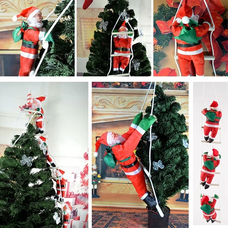 25 см Санта Клаус скалолазание на веревке X-mas веселое дерево рождественские украшения игрушечная лестница кукла рождественский кулон подарок домашний подвесной Декор