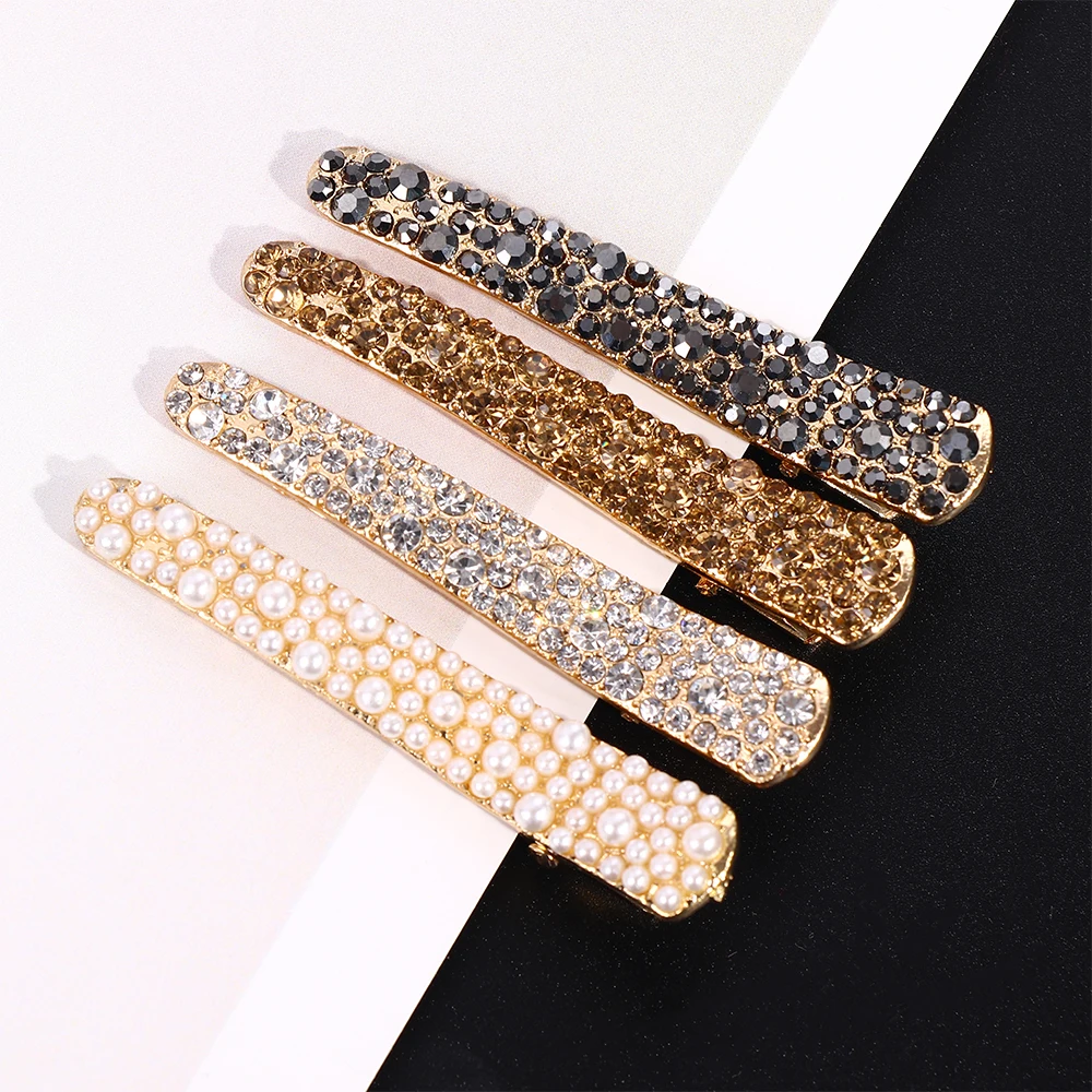 

1Pcs Bling Crystal Hairpins Headwear For Women Girls Rhinestone Hair Clips Pins Barrette Styling Tools Accessories Crystal Clips