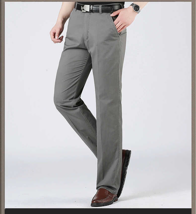 40 плюс размер мужские Весна Лето Новые деловые повседневные брюки мужские хлопок брюки модные однотонные брюки Мужская брендовая одежда