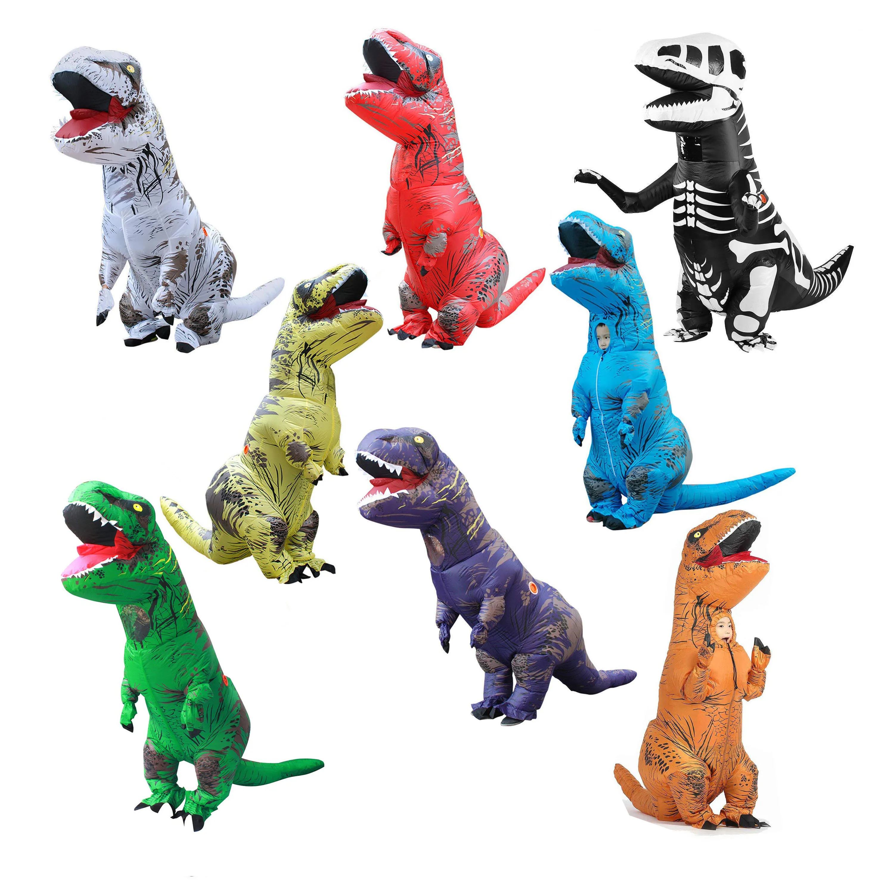 

Velociraptor Costume Dinosaur Shape Inflatable Costume Halloween Horror Party Outfit Suit for Adults