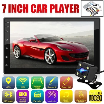 

7" 2 Din Android 8.1 Car Multimedia Player Car Radio Stereo MP5 Player GPS Touch Screen Wifi bluetooth FM With Rear View Camera