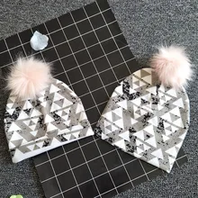 Шапка для новорожденных с изображением кота из мультфильма; детская шапка для девочек; шапки с помпоном для малышей; облегающая Шапка; шапочки для мальчиков