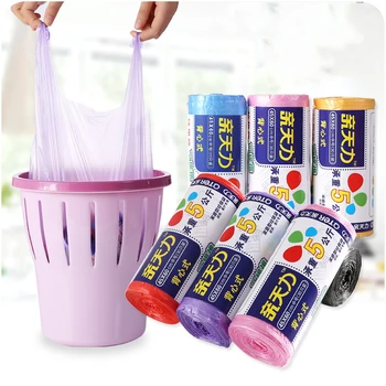 

Thickened vest-type portable color garbage bag home kitchen large plastic bag