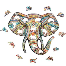 Puzzle en bois 3D grand éléphant, jouet éducatif pour enfants, décoloration animale, jouet assemblé, bricolage, 400g, offre spéciale