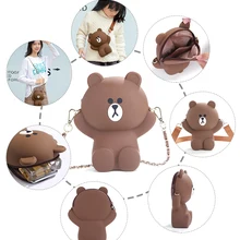 Сумка через плечо с милым медведем, маленькая сумка-мессенджер, женские сумки и кошельки, сумки на плечо для мобильного телефона