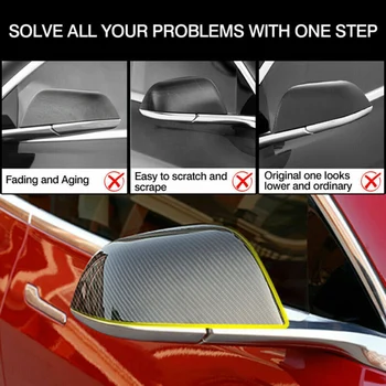 

Trim Side Mirror Covers Rear View Cap Direct replacement ABS For Tesla Model 3 2017-2019