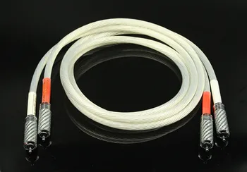 

Pair 5N OCC Silver Plated RCA TO RCA Audio Cable With Rhodium Plated RCA Plug Cable