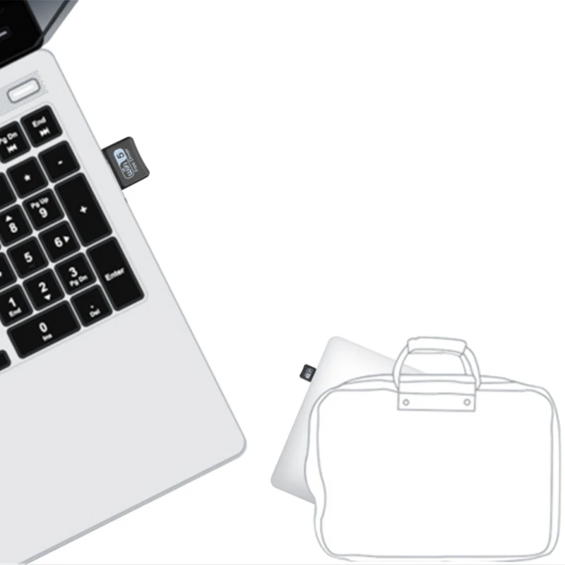 USB WiFi адаптер, 600 Мбит/с двухдиапазонный 2,4 г/5,8 Г беспроводной адаптер, мини беспроводная сетевая карта WiFi ключ для ноутбука/рабочего стола/ПК, S